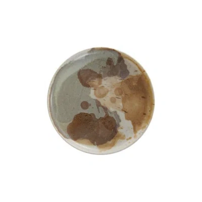 Storied Home Plates With Reactive Glaze In Brown