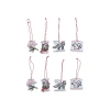 Storied Home Printed Paper Ornaments/gift Tags With Holiday Saying, Animal And Embroidery, Multicolo In White
