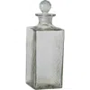 Storied Home Reclaimed Etched Square Glass Decanter In Transparent