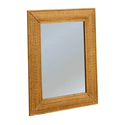 Storied Home Rectangle Framed Wall Mirror In Brown