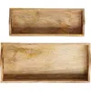 Storied Home Rectangle Mango Wood Trays In Brown