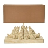 Storied Home Resin Rabbit Table Lamp With Rectangle Linen Shade, White And Sand In White