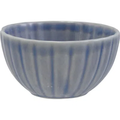 Storied Home Ribbed Bowl With Reactive Glaze In Blue