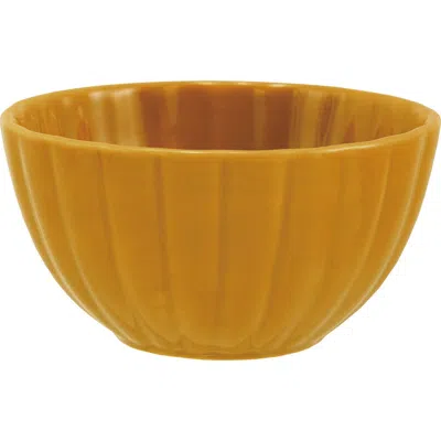 Storied Home Ribbed Bowl With Reactive Glaze In Yellow
