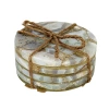 Storied Home Round Agate Coasters, Multicolor, Set Of 4 In White