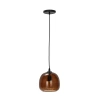 Storied Home Round Glass And Metal Pendant Lamp With Hardwire In Brown