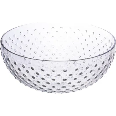 Storied Home Round Glass Hobnail Serving Bowl In Transparent