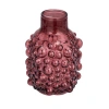 Storied Home Round Glass Vase With Raised Dots In Red