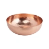 Storied Home Round Hammered Metal Bowl, Copper Finish In Gold