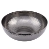 Storied Home Round Hammered Metal Bowl, Oxidized Silver In Gray