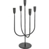 Storied Home Round Hand-forged 5 Taper Metal Candelabra, Black In Black