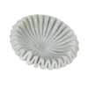 Storied Home Round Marble Pleated Dish, White In White