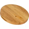 Storied Home Round Rubberwood Cheese And Cutting Board With Handles In Brown