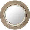 Storied Home Round Wood Framed Wall Mirror, Natural In Brown
