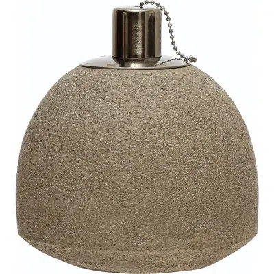 Storied Home Sandstone Oil Lamp In Brown