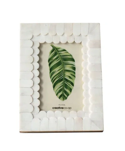 Storied Home Scalloped Photo Frame In White