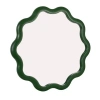 Storied Home Scalloped Wood Wavy Wall Mirror, Green In Green