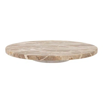 Storied Home Scandinavian Round Marble Lazy Susan In Multi