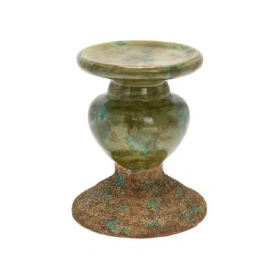 Storied Home Sculptural Pillar Candle Holder In Multi