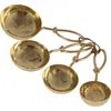 Storied Home Set Of 4 Hammered Stainless Steel Scoops, Gold Finish In Gold