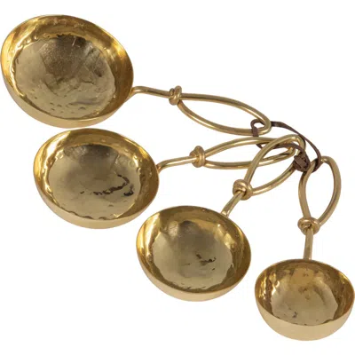 Storied Home Set Of 4 Hammered Stainless Steel Scoops, Gold Finish