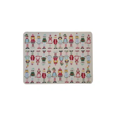 Storied Home Silicone Non-slip Baking Mat With Santa's Elves, Multicolor
