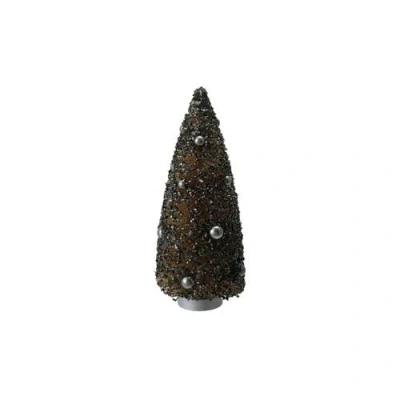Storied Home Sisal Bottle Brush Tree With Finish Glitter & Ornaments In Multi