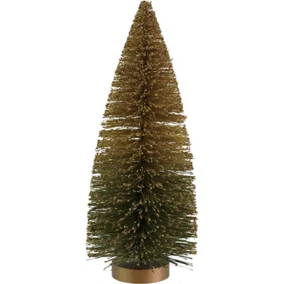Storied Home Sisal Bottle Brush Tree With Glitter In Green