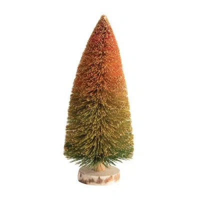 Storied Home Sisal Bottle Brush Tree With Wood Base In Orange