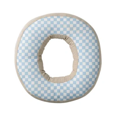 Storied Home Sky Blue Patterned Cotton O Pillow
