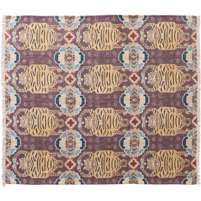 Storied Home Slub Printed Throw Blanket In Burgundy