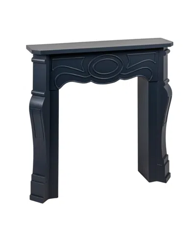 Storied Home Small Victorian 37" Wood Decorative Fireplace Mantel In Blue
