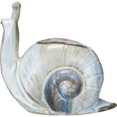 Storied Home Snail Vase/planter In Blue