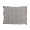 Storied Home Soft Reclaimed Cotton Jacquard Throw Blanket With Fringe In Gray