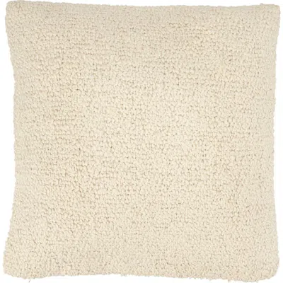 Storied Home Soft Woven Cotton Bouclé Square Pillow, Cream In Neutral
