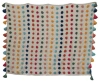 Storied Home Soft Woven Cotton Throw With Tufted Dots And Tassels, Multicolor In Multi