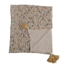 Storied Home Soft Woven Reclaimed Cotton Blend Printed Throw With Floral Pattern And Tassels, Multic In Neutral