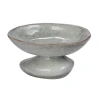 Storied Home Speckled Stoneware Organic Shaped Footed Dish In Gray
