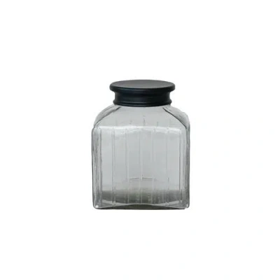 STORIED HOME STORIED HOME SQUARE GLASS JAR WITH LID