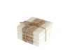 Storied Home Square Marble Coasters With Jute String In Brown