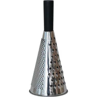 Storied Home Stainless Steel Cone Shaped Grater With Mango Wood Handle In Black