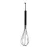 Storied Home Stainless Steel Whisk With Mango Wood Handle And Leather Tie In Black