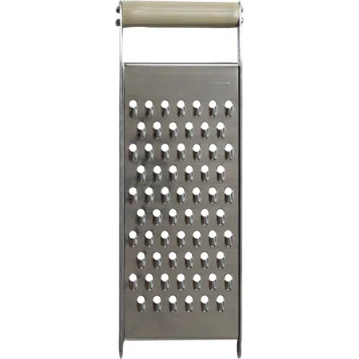 Storied Home Steel Grater With Mango Wood Handle In Silver