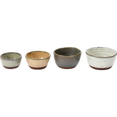 Storied Home Stoneware Bowls With Reactive Glaze Finish, Set Of 4 In Multi
