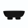 Storied Home Stoneware Footed Bowl In Black