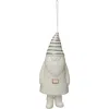 Storied Home Stoneware Gnome Bell With Gold Electroplating, White And Gold In White