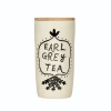 Storied Home Stoneware Jar With Lid "earl Grey Tea" In White