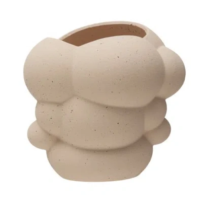 Storied Home Stoneware Organic Shaped Vase In Neutral