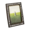 Storied Home Stoneware Photo Frame "a Beautiful Life", Black In Black
