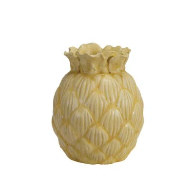 Storied Home Stoneware Pineapple Shaped Vase In Yellow